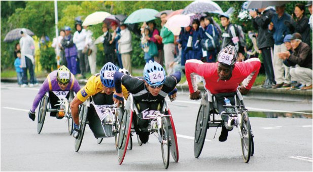 車いすマラソン写真