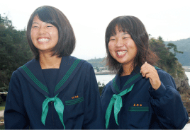 姫島中学生の２人