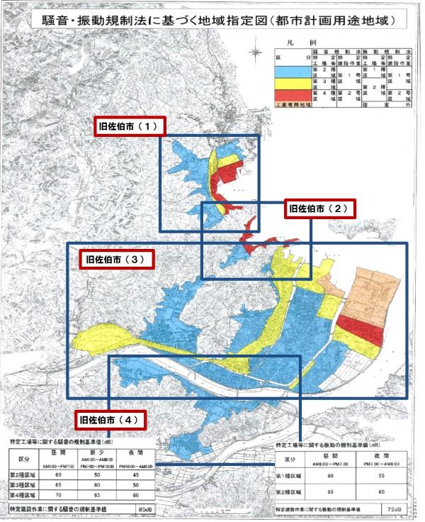 旧佐伯市内の振動規制図です。