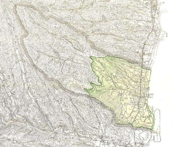 旧武蔵町の振動規制地域の全体図です。