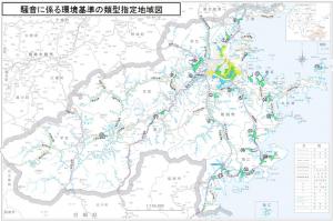 佐伯市全体の騒音環境基準地域図です。