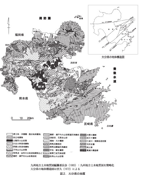 図２．大分県の地質