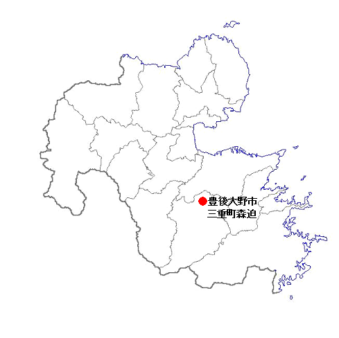 地図　豊後大野市三重町森迫