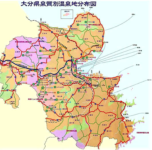 県内の温泉地図