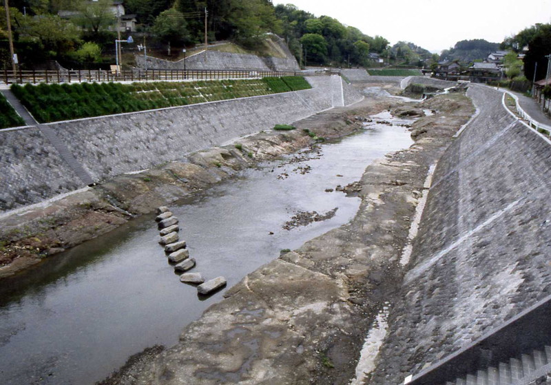 工事中の稲葉川　－竹田市－