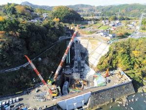 大野川発電所工事中