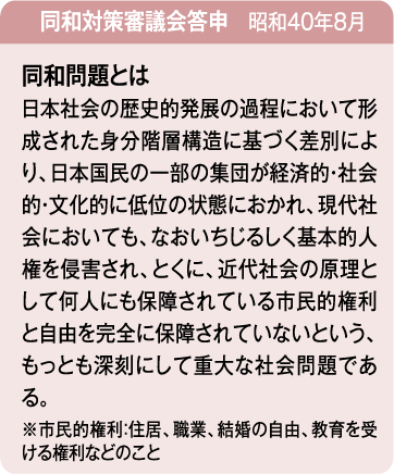 同和対策審議会答申　昭和４０年８月
