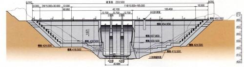 稲葉ダム本堤正面図