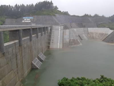 玉来ダム　大分県　試験湛水　R4.9.18ダム位置状況