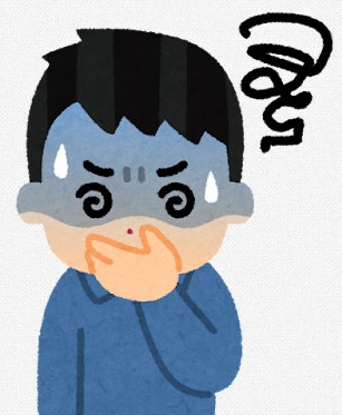 セレウス菌(嘔吐型)の主症状をイラストにしたものです。