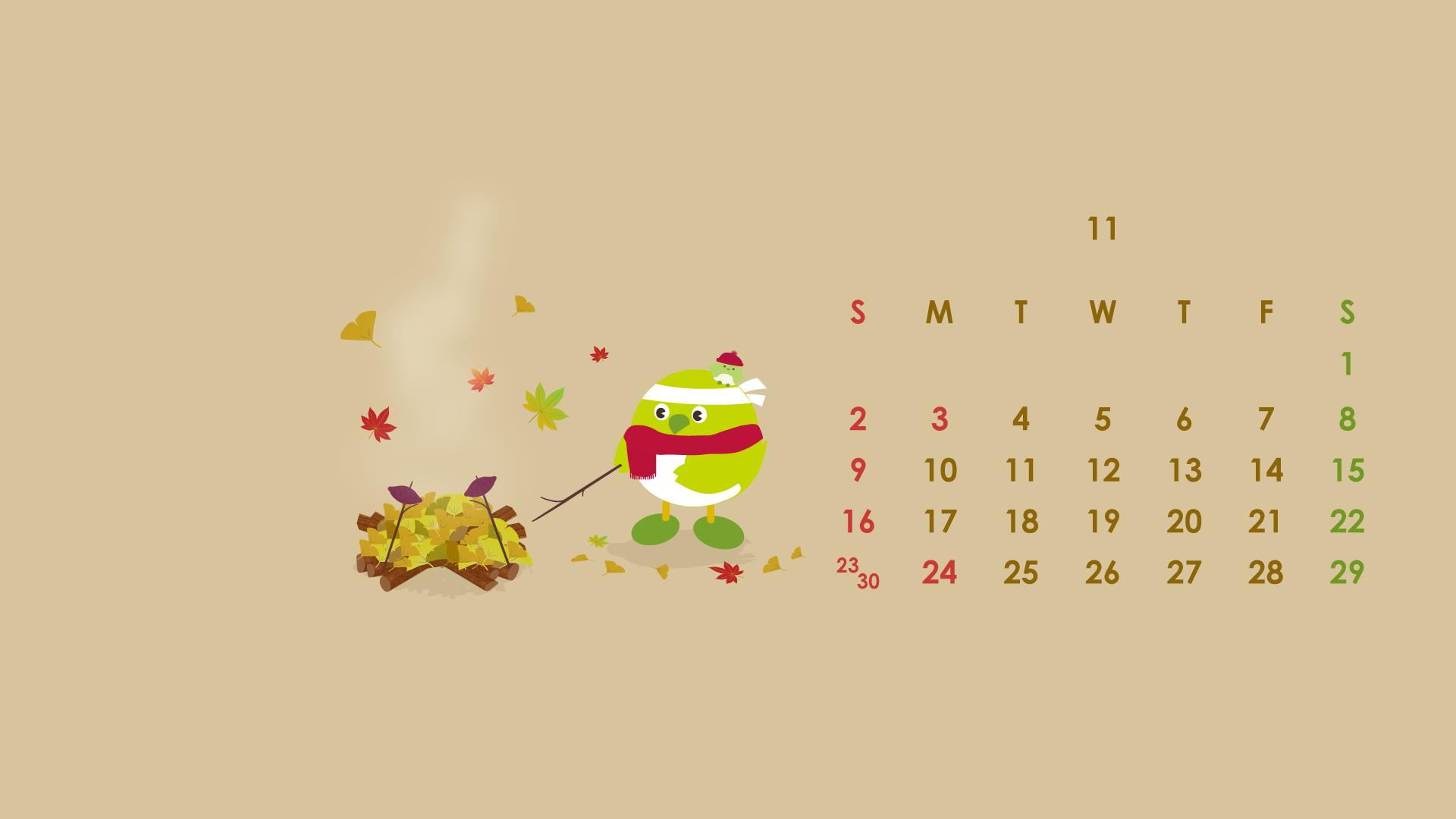 めじろん壁紙１１月