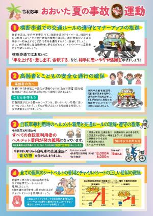 令和８年度おおいた夏の事故ゼロ運動チラシ（裏）