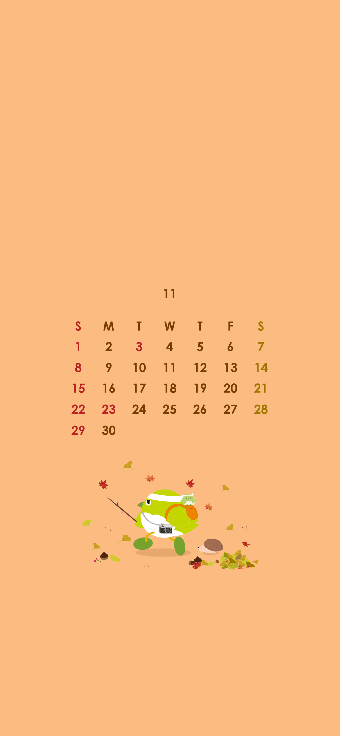 スマホカレンダー１１月