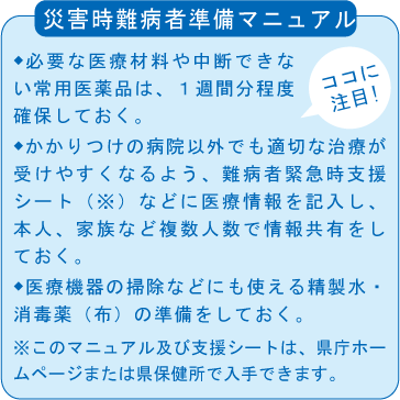 災害時難病者準備マニュアル