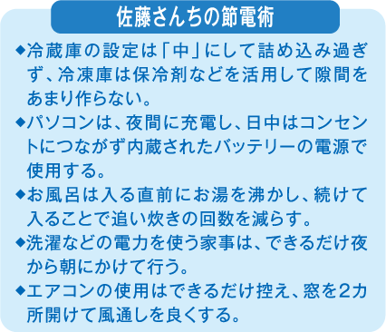 佐藤さんちの節電術