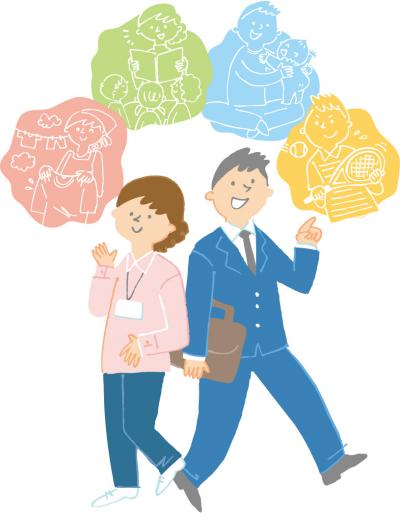 ワークライフバランスイラスト