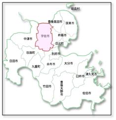 県内宇佐市位置