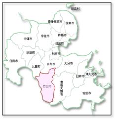 竹田市の位置図です