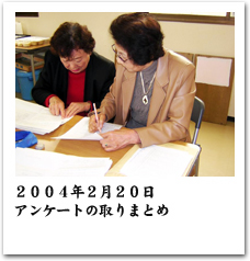 アンケートの取りまとめの様子