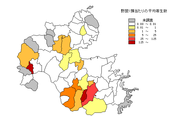 タテツツガムシの分布地図