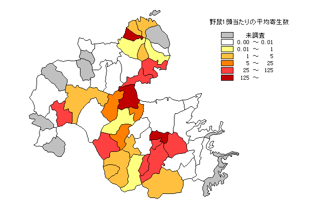 フトゲツツガムシの分布地図