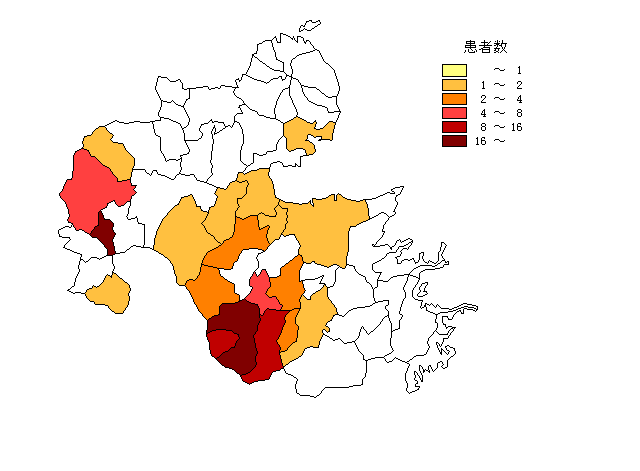 患者の発生状況（大分県）地図