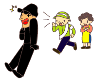 不審者に対する声かけのイラスト
