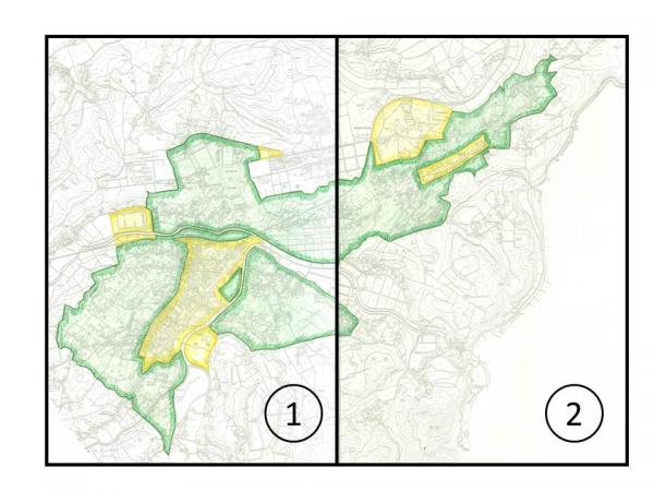 旧三重町の振動規制地域の全体図です。