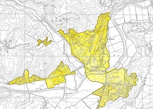 旧千歳村の振動規制地域の全体図です。