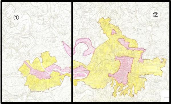 竹田市振動規制地域の全体図です。