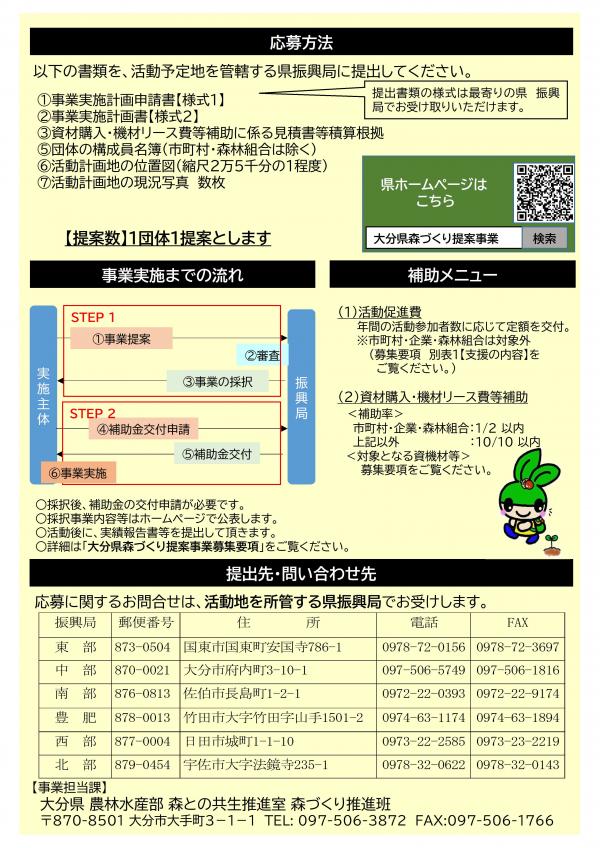 令和８年度　森づくり提案事業募集チラシ（裏）