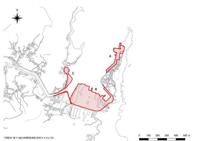 下ノ江港の港湾位置図です。