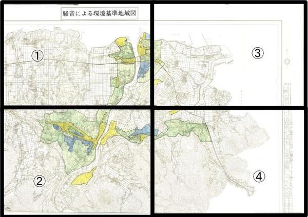 宇佐市全体の騒音環境基準の指定図です