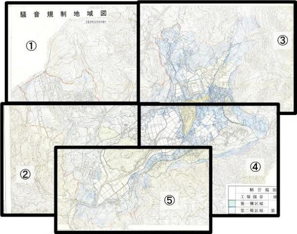 旧湯布院町の騒音規制地域図です。